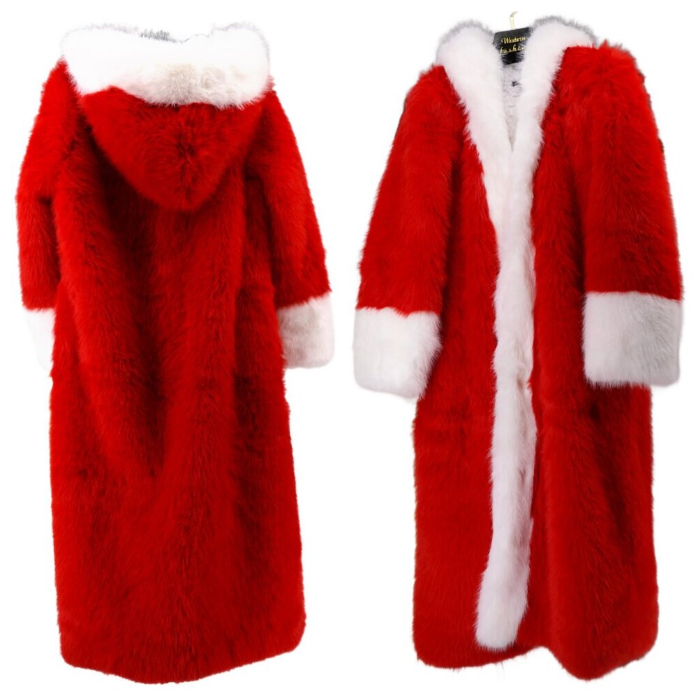 Red & White Santa Faux Fur Coat